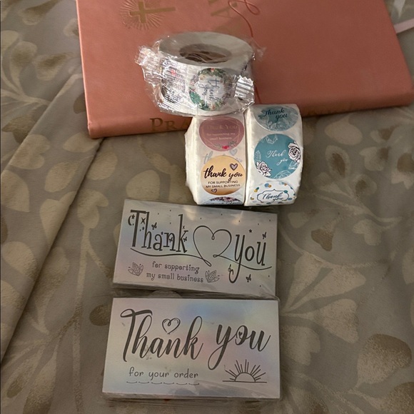 Other - Set of 3 Thank You Sticker Rolls and 2 Thank You Cards